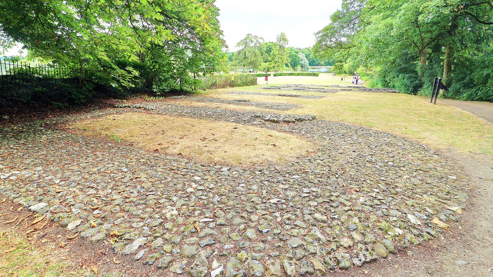 The remains of the Roman London Gate in Verulamium Park, where Watling Street entered the Roman city in the 3rd century AD.